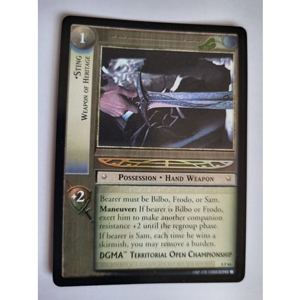 LOTR TCG FOIL PROMO CARD OP84 STING WEAP0N OF HERITAGE