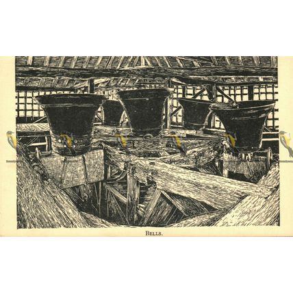 Bells, Constables Tea Gardens, East Bergholt, Suffolk, Wood Cut Postcard