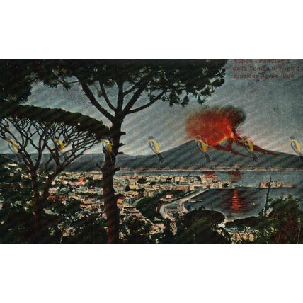 Napoli (Naples) Eruption Of Vesuvius In 1906, Italy, Very Rare Postcard, 1908