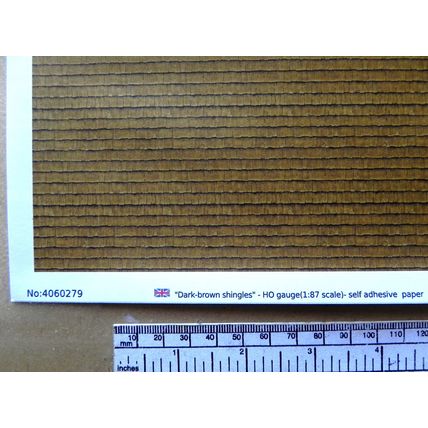 Papier autocollant "Bardeaux - brun foncé" pour HO gauge-1:87-A4