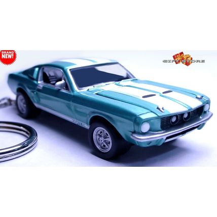 RARE KEYCHAIN 1967/68 BLUE FORD MUSTANG SHELBY GT500 CUSTOM Ltd GREAT GIFT