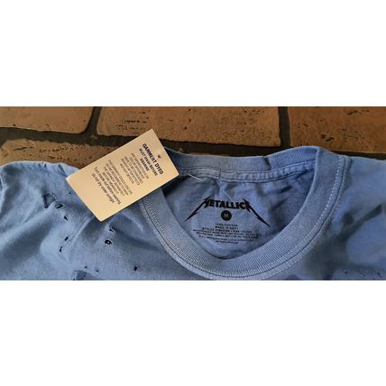 METALLICA - 2022 Blue "Live In Concert 92" Distressed T-shirt ~Never Worn~ S-XL