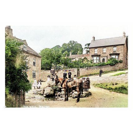 ptc0676 - Maltby , Children & Horse at The Well , Yorkshire - print 6x4