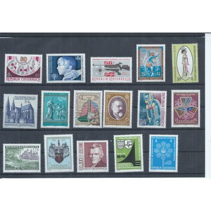 Austria stamps. 1979 MNH lot. Includes most of SG 1828 - 1846 (AG668)