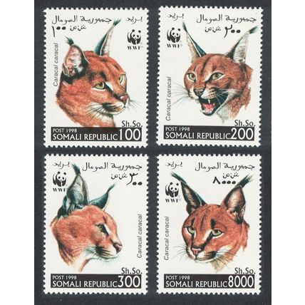 Somalia WWF Caracal 4v 1998 MNH