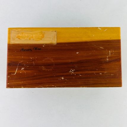 Mercer Wisconsin Vintage Wooden Souvenir Flip Top Box