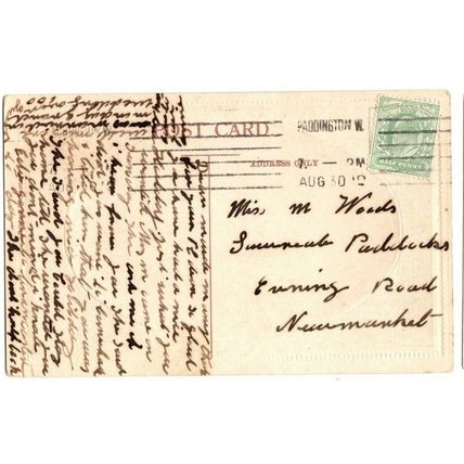 Killarney Homestead Postcard with 1910 PADDINGTON 6 line Empire Machine Postmark
