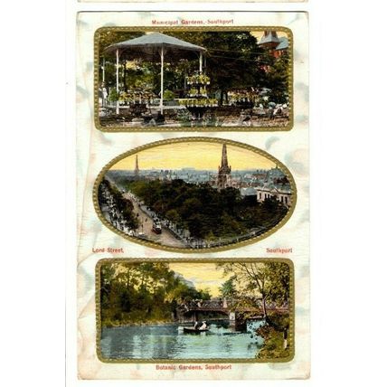 POSTCARD Southport Municipal Gardens Botanic Gardens & Lord Street Unused 1900s?
