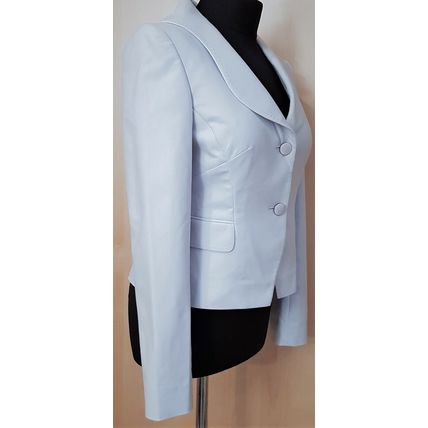 Coast Fairies & Tuxedos Light Blue Fitted Short Cotton Embroidered Jacket 12 UK