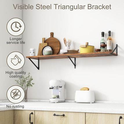 12 Inch Deep Floating Shelves,48W X 12D Floating Shelves, Deep Wall Shelves Brac