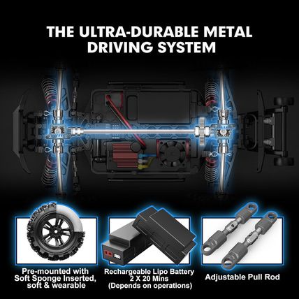 HYPER GO H16BM 1/16 RTR Brushless Fast RC Cars for Adults, Max 42Mph Electric Of