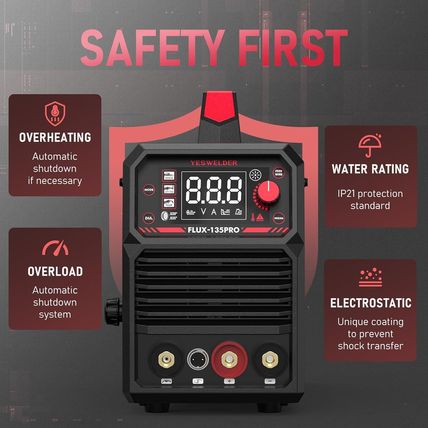 YESWELDER 135Amp MIG Welder,110V Flux Core Welder Flux Core Mig/Lift Tig/Stick 3
