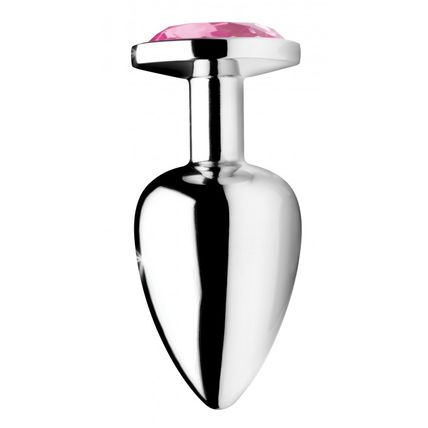 Pink Gem Anal Plug Large Metal Jewel Aluminium Booty Sparks Ass Butt Play Discre