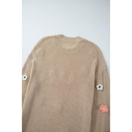 Parchment Hello Floral Embroidered Knit Loose Sweater