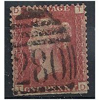 1858 SG43 1d Red Plate 162 Good Used Check Letters "TD" ...