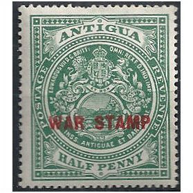 Antigua 1917 SG53 1/2d Green WAR STAMP Mounted Mint . ..