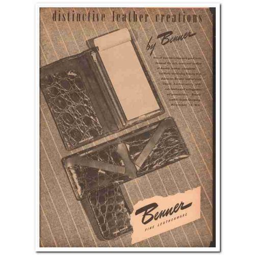 benner leather goods company 1946 distinctive wallet vintage ad