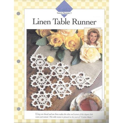 Beautiful Crochet Doily PATTERN Linen Table Runner
