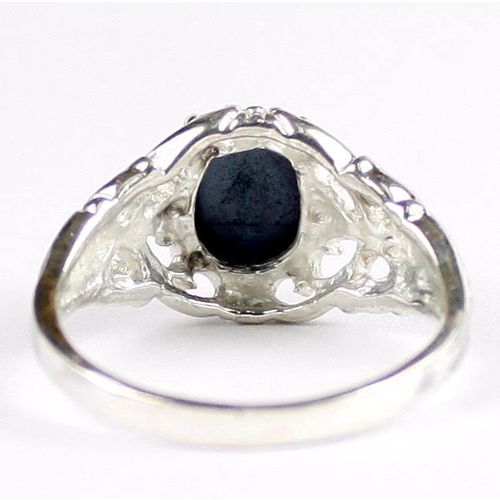 Blue Star Sapphire, 925 Sterling Silver Ring, SR113