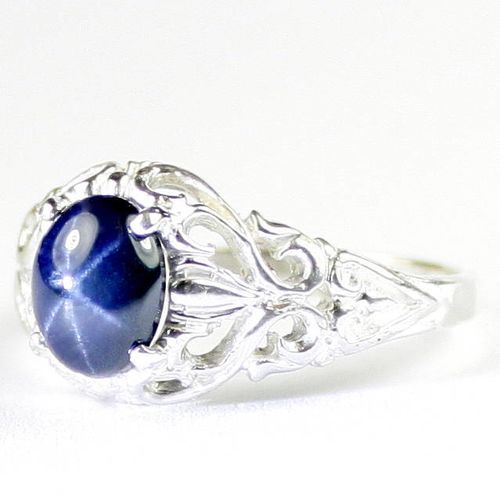 Blue Star Sapphire, 925 Sterling Silver Ring, SR113