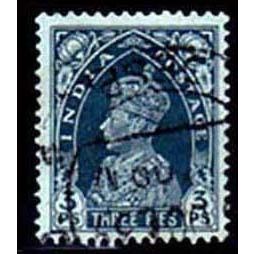 India 1937 King George VI 3p Used Stamp.