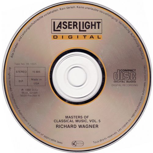 Wagner* - Masters Of Classical Music, Vol.5: Wagner (CD, Comp) 1988