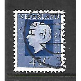 NETHERLANDS 1969 QUEEN JULIANA 45c BLUE SG 1072A FINE USED