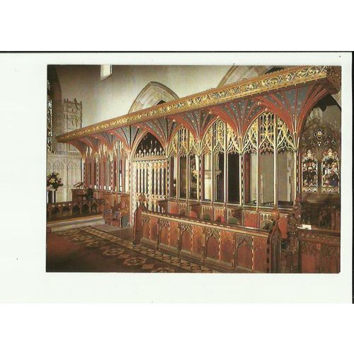 Yorkshire AYSGARTH St Andrew's Church Rood Screen Postcard