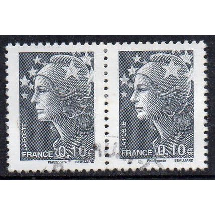 France 2008 Marianne de Beaujard - Grey €0,10 Used (phosphor strip at right)