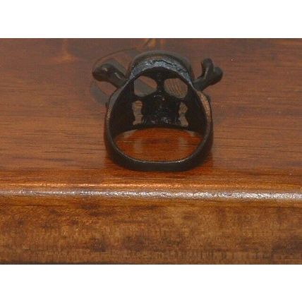 New Men’s Black Bone Frame Skull Stainless Steel Fashion Ring (Sz9)