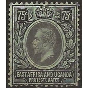 East Africa & Uganda Prot 1912 SG52 75c Black/Green Fine Used .