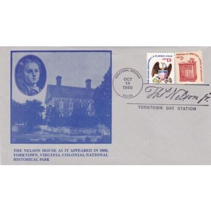 United States 1980 The Nelson House Yorktown FDC Special cancel Unadressed VGC
