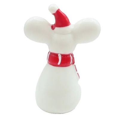 Festive Mouse Ornament Wearing Glasses 15 CM Ceramic Christmas Decoration Jesus