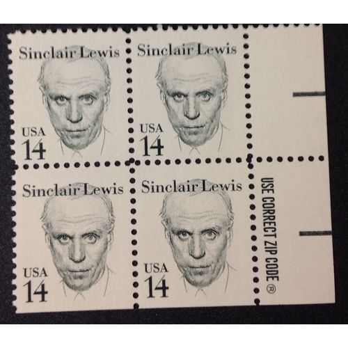 US Stamp #1856 mint: 14c 1985 Sinclair Lewis - zip block MNH