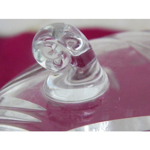 MINT TRI FOOTED 8'' DIAMETER LEAD CRYSTAL BOWL