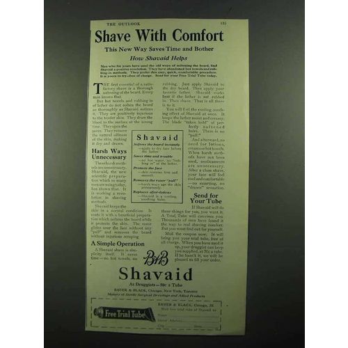 1919 Bauer & Black Shavaid Ad - Shave with Comfort