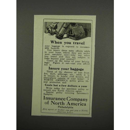 1920 Insurance Company of North America Ad - Travel