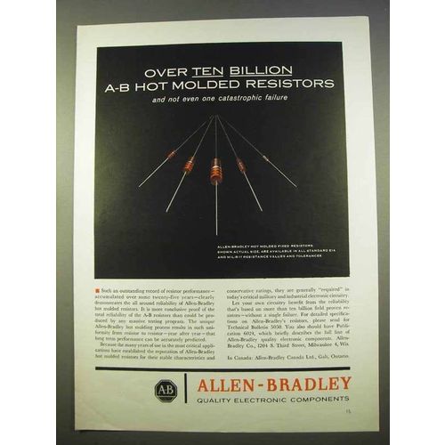 1963 Allen-Bradley Ad - Hot Molded Resistors