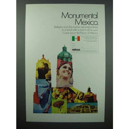 1969 Mexico Tourism Ad - Monumental Mexico
