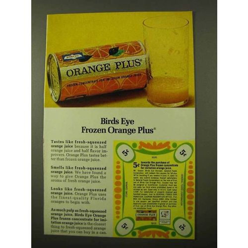 1971 Birds Eye Frozen Orange Plus Concentrate Ad