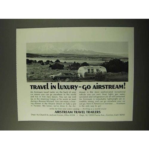 1971 Airstream Travel Trailers Ad - Travel in Luxury