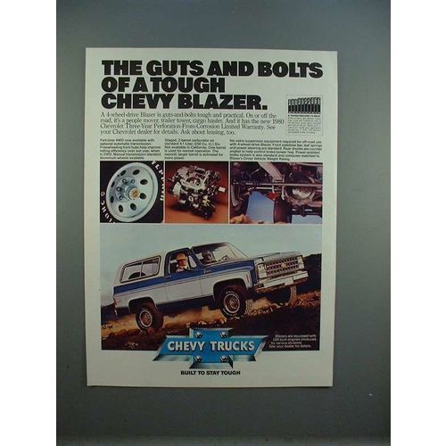 1980 Chevrolet Chevy Blazer Ad - The Guts and Bolts!