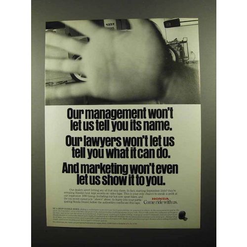 1989 Honda Motorcycles Ad - Won't Let Us Tell You