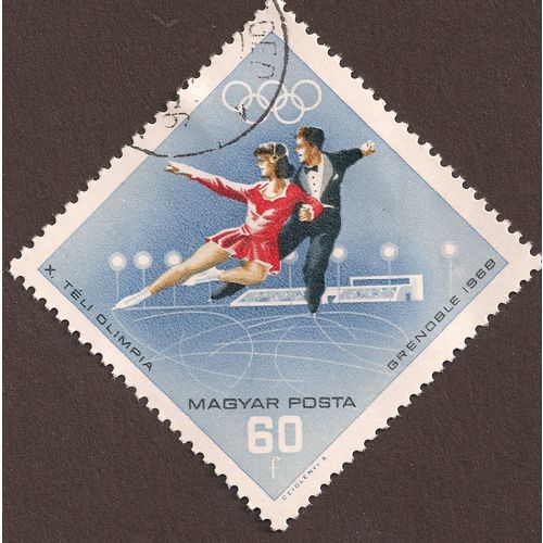 HUNGARY, OLYMPICS, Ice Dance, blue 1968, 60 filler