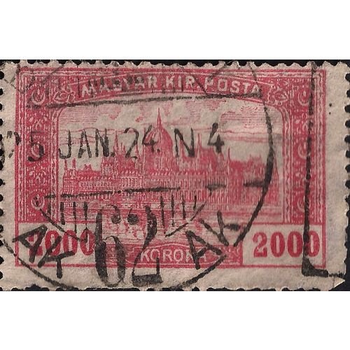 HUNGARY, Parliament Buildings Budapest, red 1924, 2000 Korona