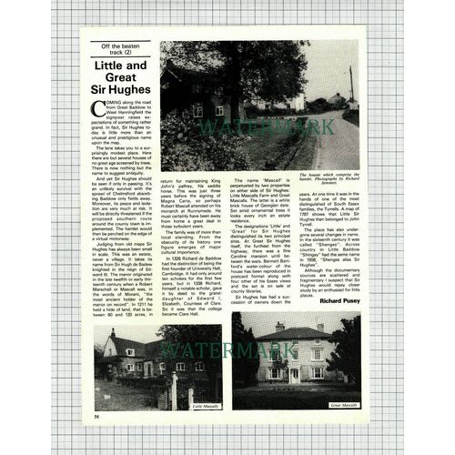 (8473) Little And Great Sir Hughes Essex - 1982 Article