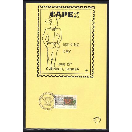 Card CAPEX '87 Opening Day June 13 Canada Stamp Box0133