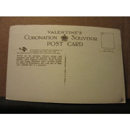 KING GEORGE VI Coronation May, 1937 unused postcard =