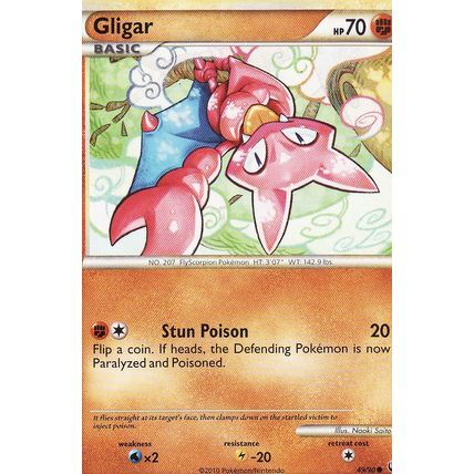 Pokemon Heartgold Soulsilver Undaunted 49/90 Gligar