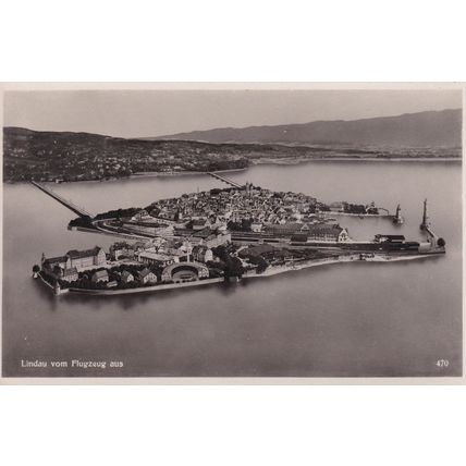 Lindau Vom Flugzeug Aerial Real Photo German Old Postcard